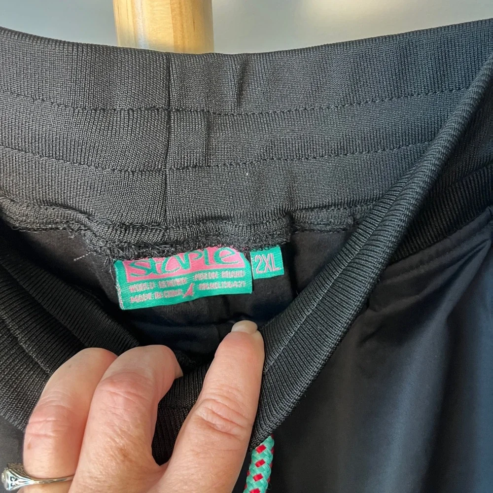 Staple Navy Jogger Sweatpants with Mint Drawstring